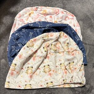 Set of Three Patterned Scrub Caps